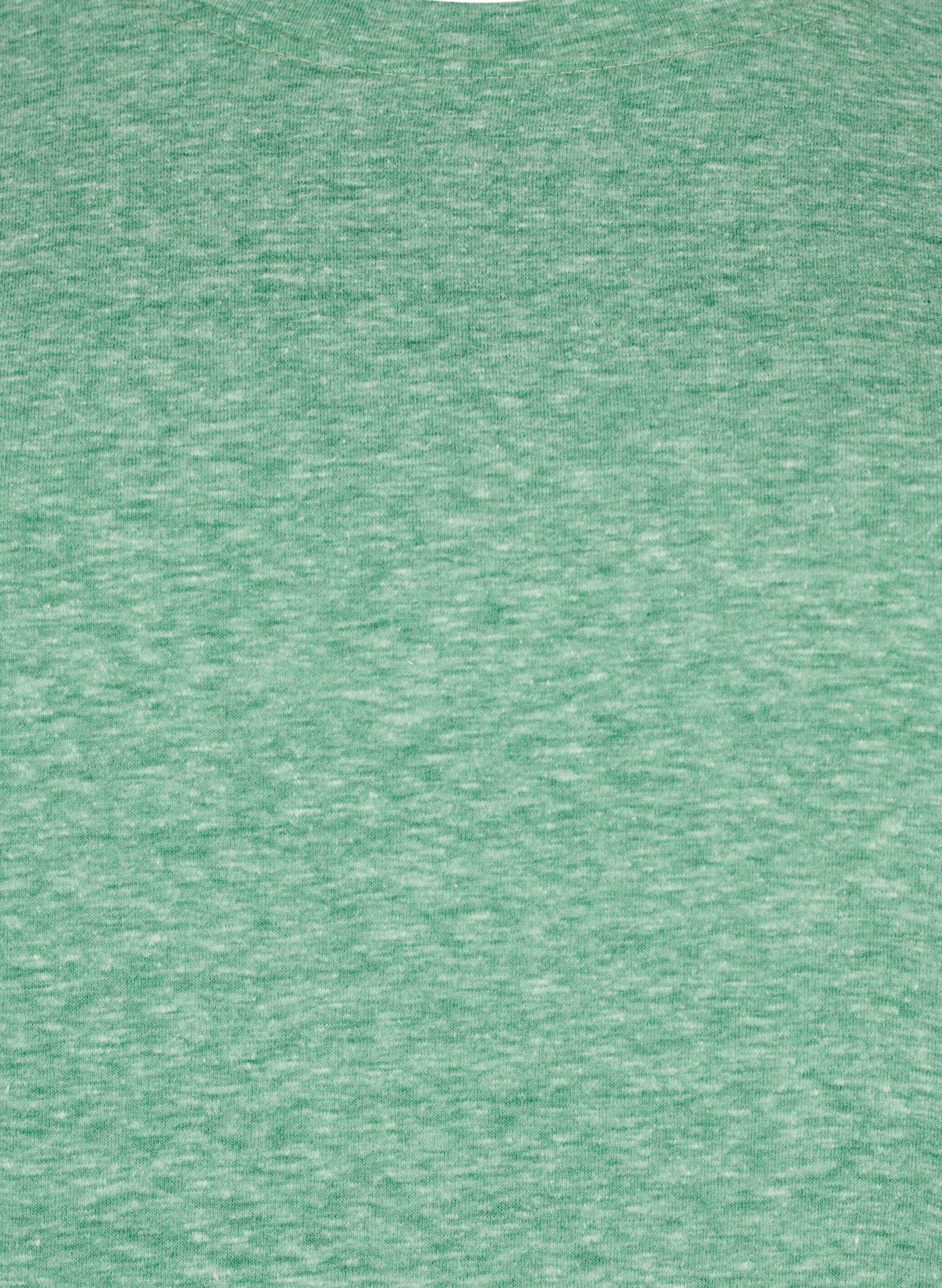 Zizzi Melerad t-shirt med korta &auml;rmar, Gr&ouml;n, Packshot image number 2