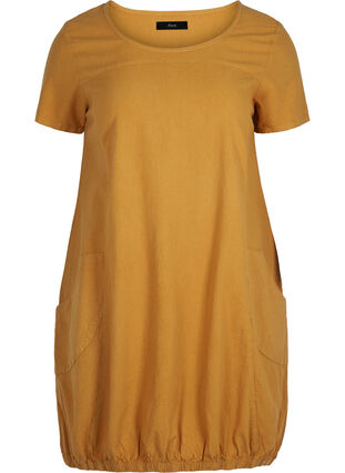 Klänning med fickor , Golden Yellow, Packshot image number 0