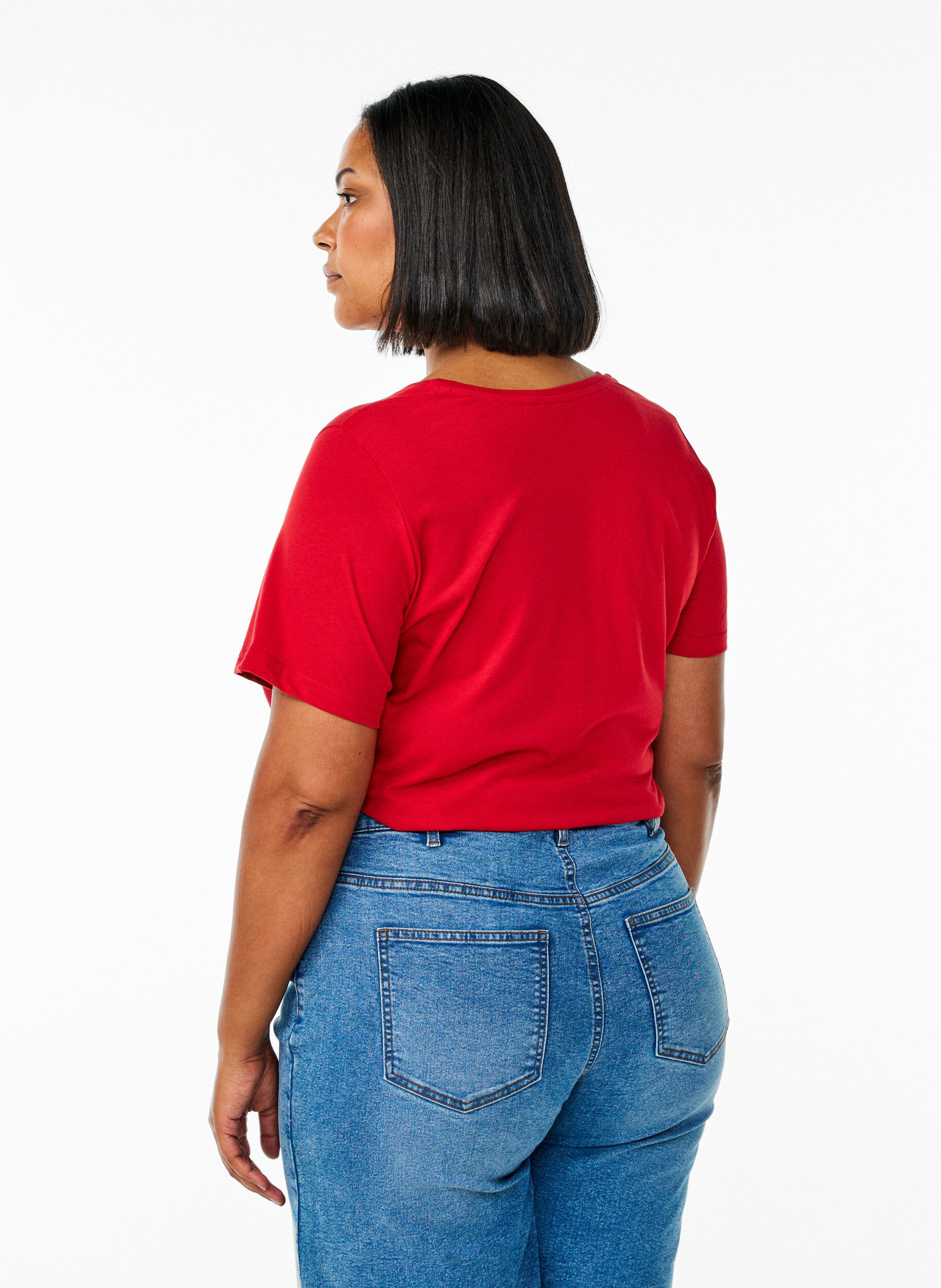 Zizzi FLASH - T-shirt med tryck, R&ouml;d, Model image number 2