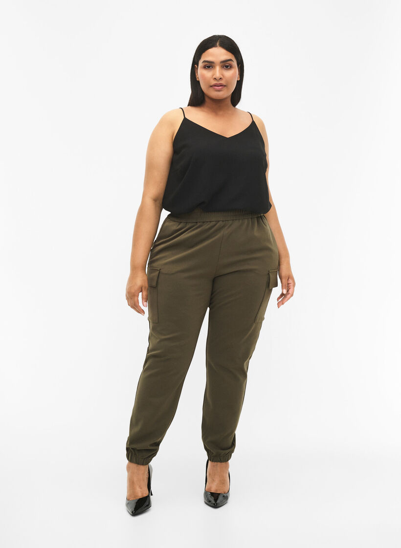 Top med v-ringning och band, Black, Model image number 2