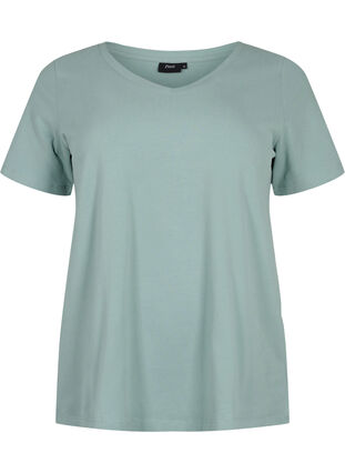 Enfärgad t-shirt i bomull, Chinois Green, Packshot image number 0