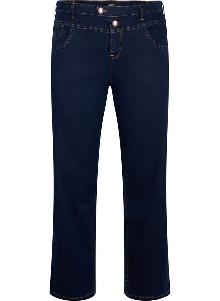 Gemma-jeans med normal passform och h&ouml;g midja, Bl&aring;, Packshot image number 0