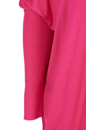 Lös stickad tröja med ribbkanter, Pink Yarrow, Packshot image number 2