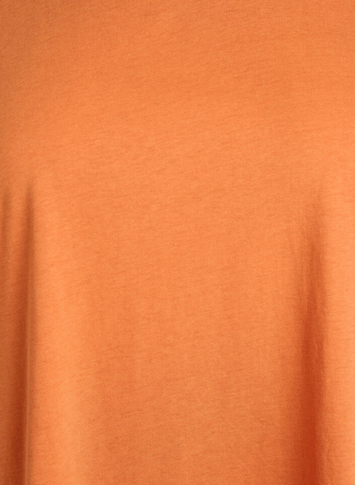 Kort&auml;rmad t-shirt i bomullsmix, Orange, Packshot image number 2