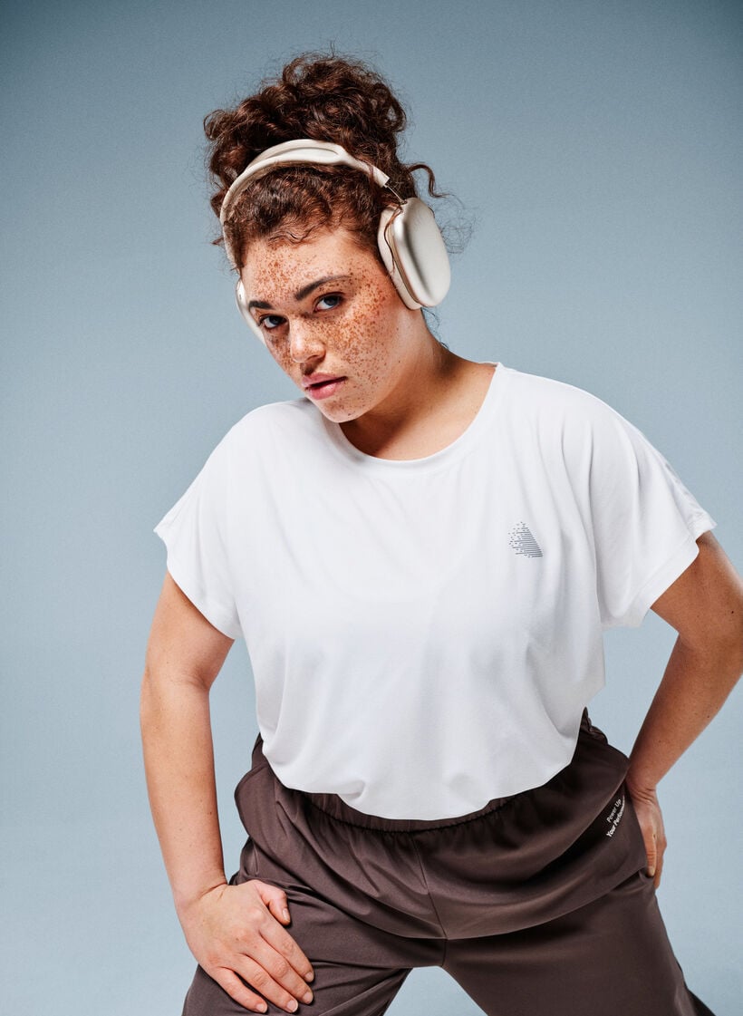 Enf&auml;rgad tr&auml;nings-T-shirt, Vit, Image