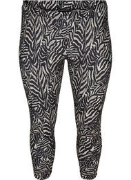 3/4 leggings med mönster, Black Zebra AOP