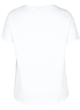 Bomulls t-shirt med nitar, Bright White, Packshot image number 1