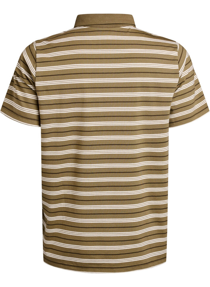 Randig pikétröja med korta ärmar, Grön, Packshot image number 1