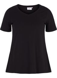 Enf&auml;rgad t-shirt i bomull, Svart