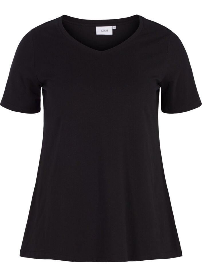 Enf&auml;rgad t-shirt i bomull, Svart, Packshot image number 0