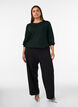 Blus med vertikal struktur och glittertr&aring;d, Gr&ouml;n, Model image number 1