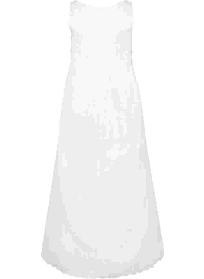 Ärmlös brudklänning med v-ringning, Star White, Packshot image number 1