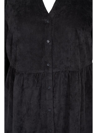 Klänning med 3/4-ärmar och knappar, Black, Packshot image number 2