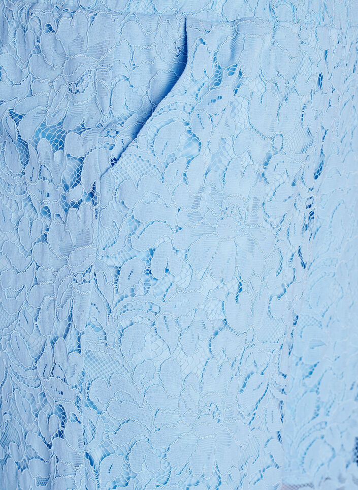 Byxor i spets med h&ouml;g midja och raka ben, Bl&aring;, Packshot image number 2