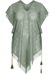 Kortärmad strandklänning med spets, Chinois Green
