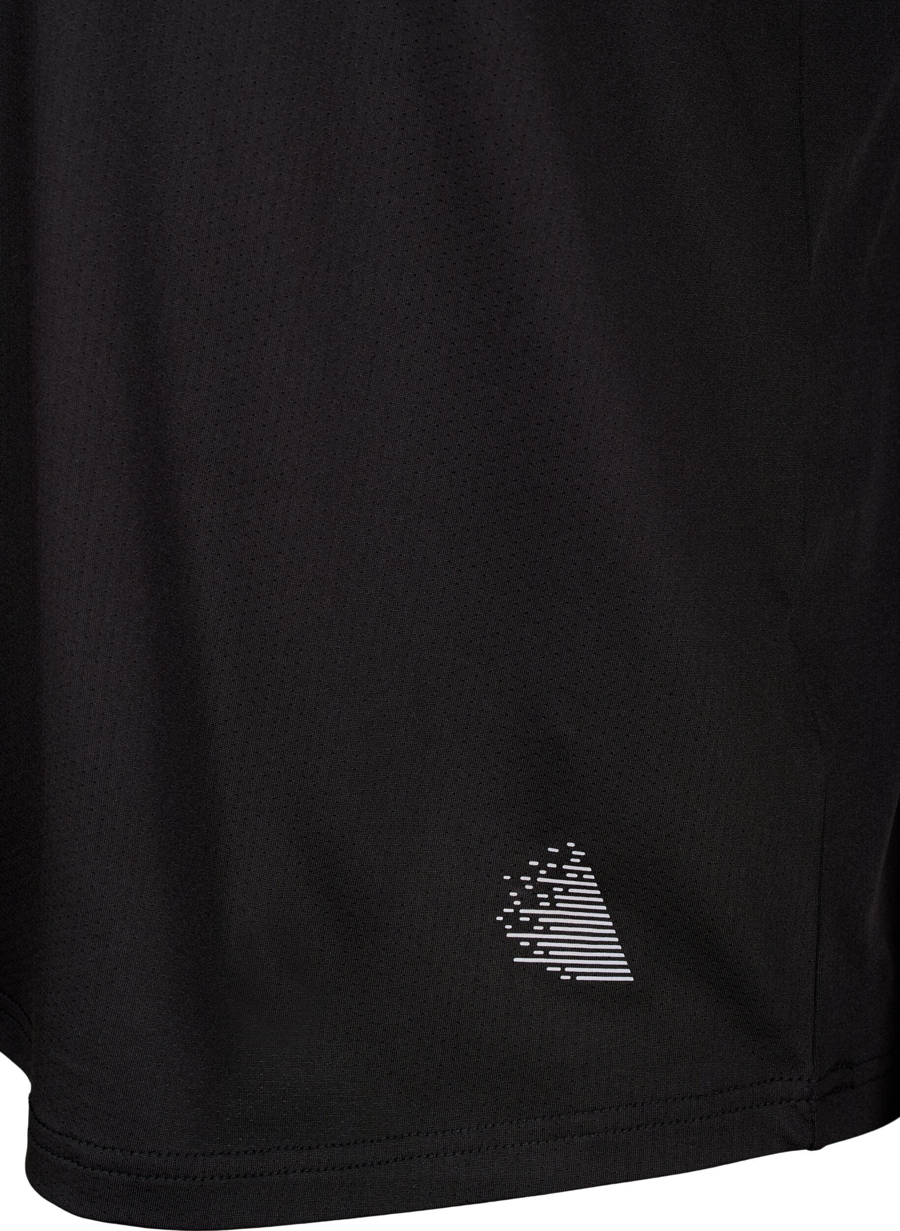 Zizzi Polo t-shirt med v-ringning, Black, Packshot image number 3