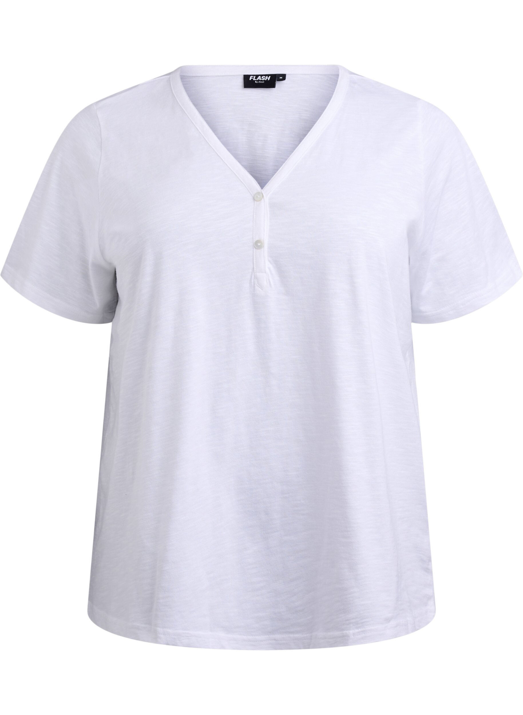 FLASH - T-shirt med knappdetalj