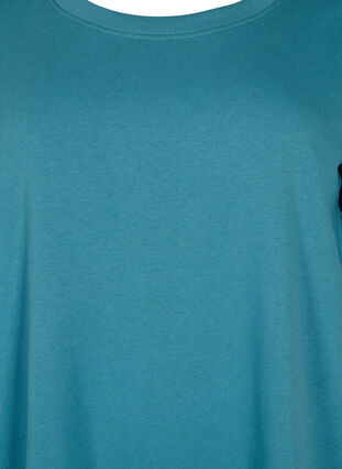 Sweatshirtklänning med korta ärmar och slits, Brittany Blue, Packshot image number 2