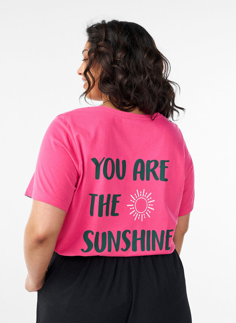 T-shirt med tryck, Rosa, Model image number 0