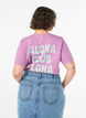T-shirt i ekologisk bomull med tryck p&aring; ryggen, Rosa, Model image number 2