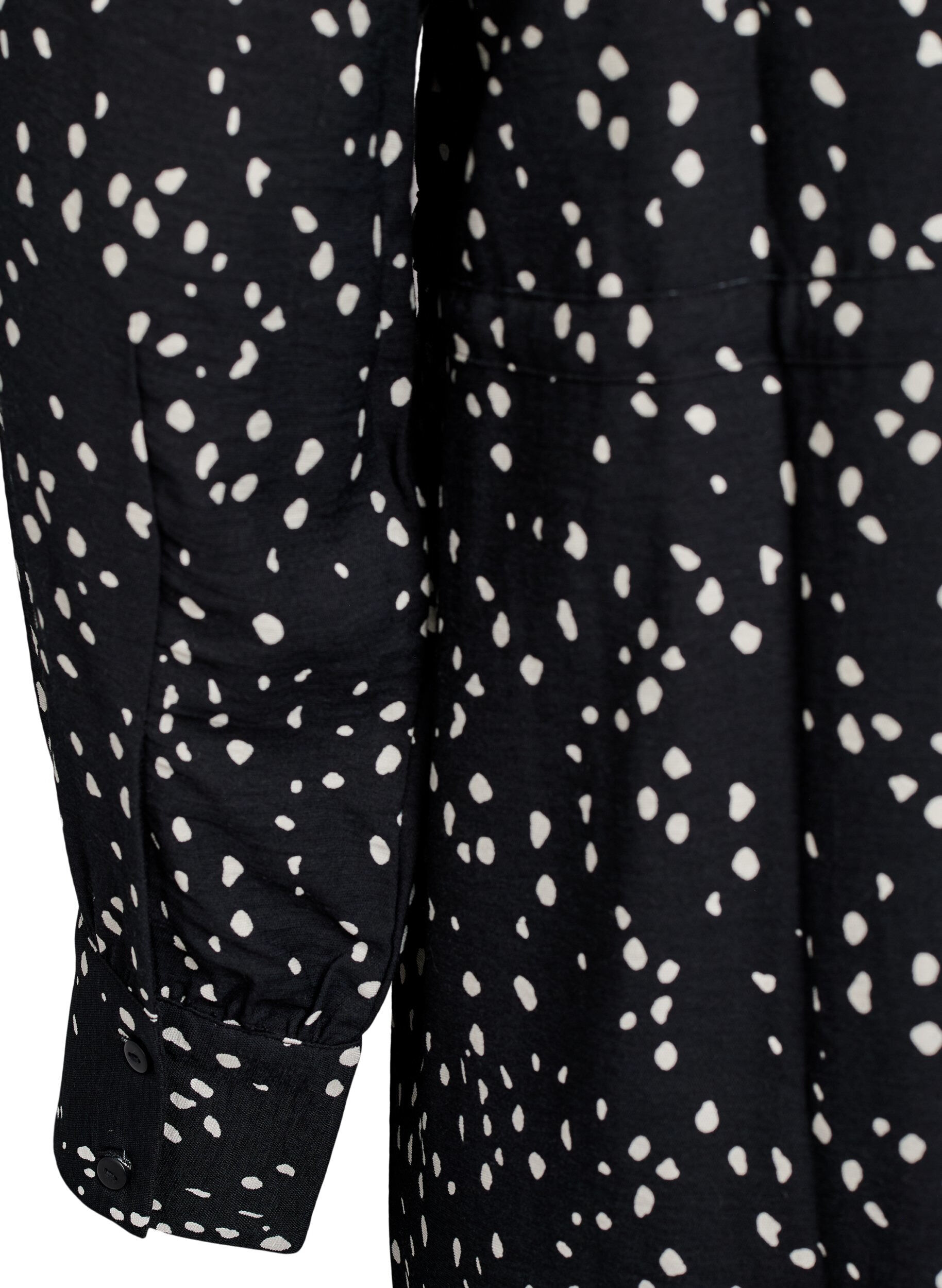 Zizzi Skjortkl&auml;nning med knytsk&auml;rp och m&ouml;nster, Svart, Packshot image number 3