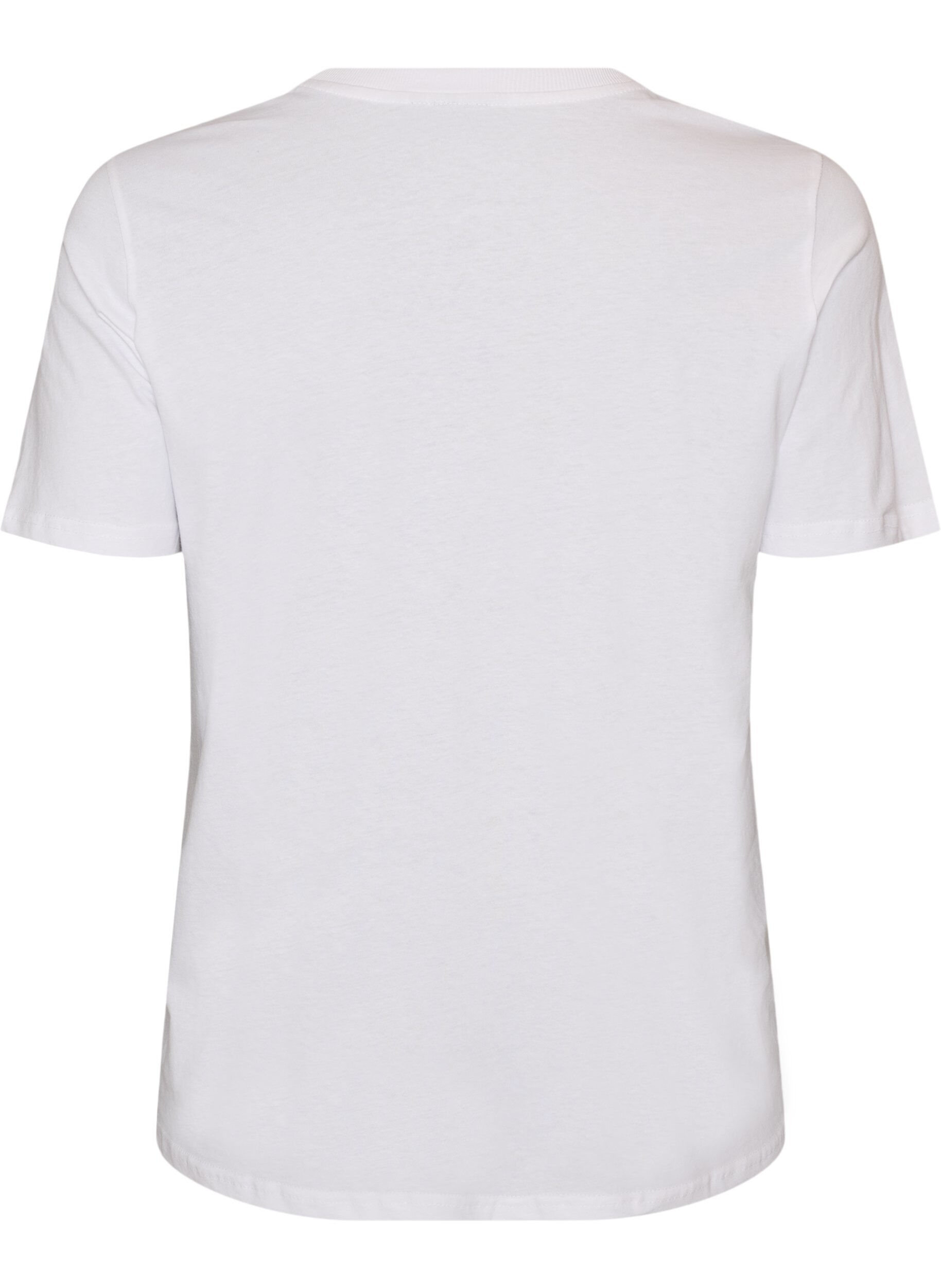 ZizziT-shirt i bomull med tryck, Vit, Packshot image number 1