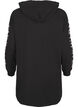 Oversized sweatshirt med tryck på ärmarna, Black w. Silver, Packshot image number 1