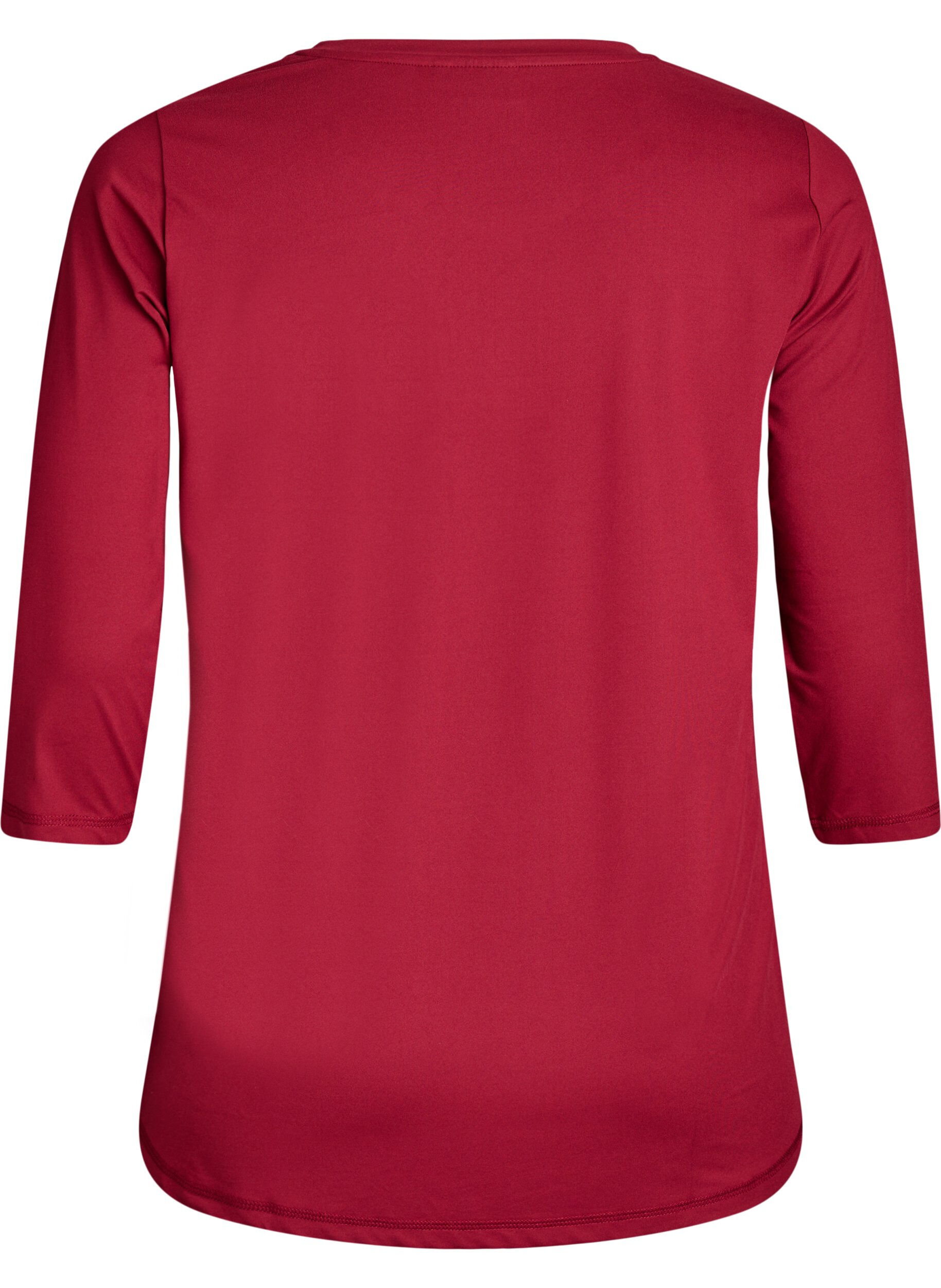 ZizziTr&auml;ningsblus med trekvarts&auml;rm, R&ouml;d, Packshot image number 1