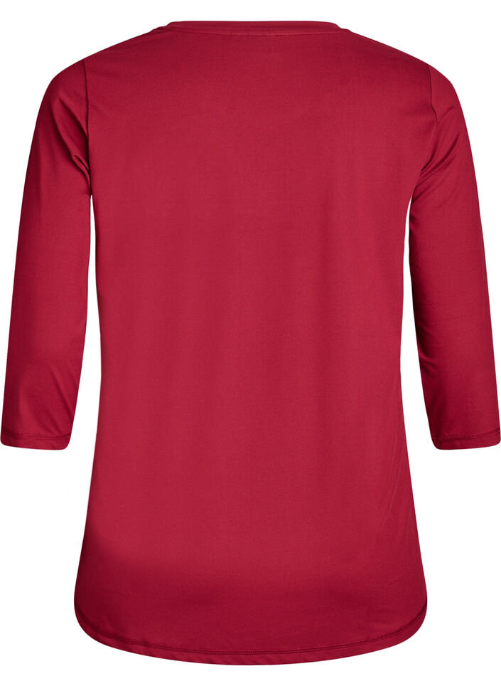 Tr&auml;ningsblus med trekvarts&auml;rm, R&ouml;d, Packshot image number 1