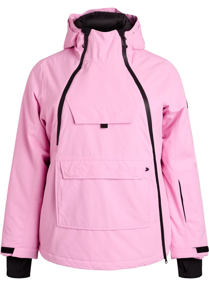 Funktionell skidjacka med huva, Rosa, Packshot image number 0
