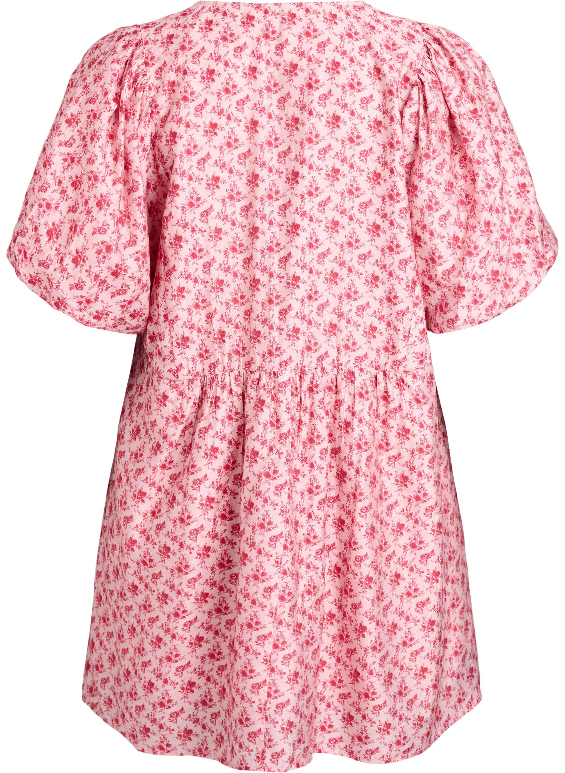 ZizziKort kl&auml;nning i viskos med empirsk&auml;rning och ballong&auml;rmar, R&ouml;d, Packshot image number 1