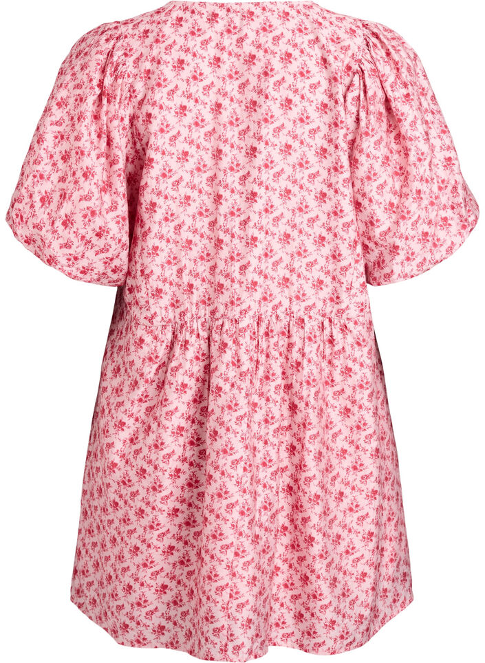 Kort kl&auml;nning i viskos med empirsk&auml;rning och ballong&auml;rmar, R&ouml;d, Packshot image number 1
