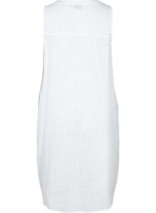 Ärmlös klänning i bomull, White, Packshot image number 1