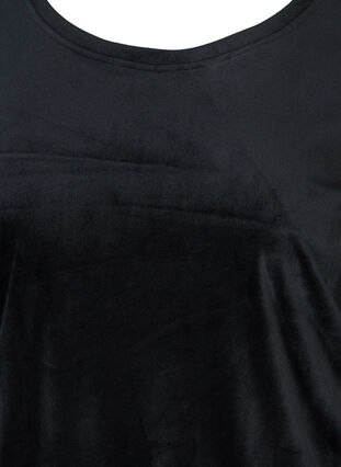 Blus i velour med långa puffärmar, Black, Packshot image number 2