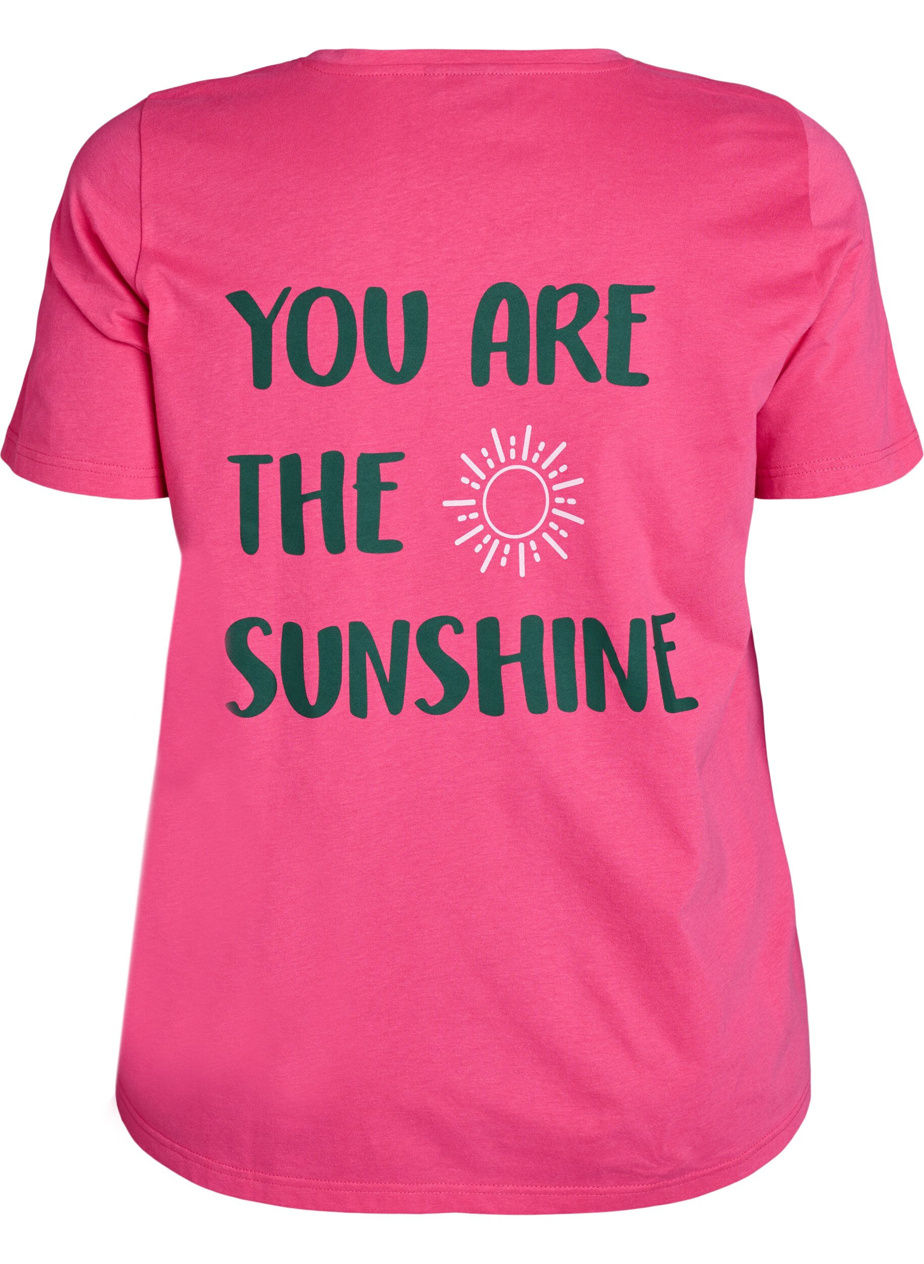 ZizziT-shirt med tryck, Rosa, Packshot image number 1