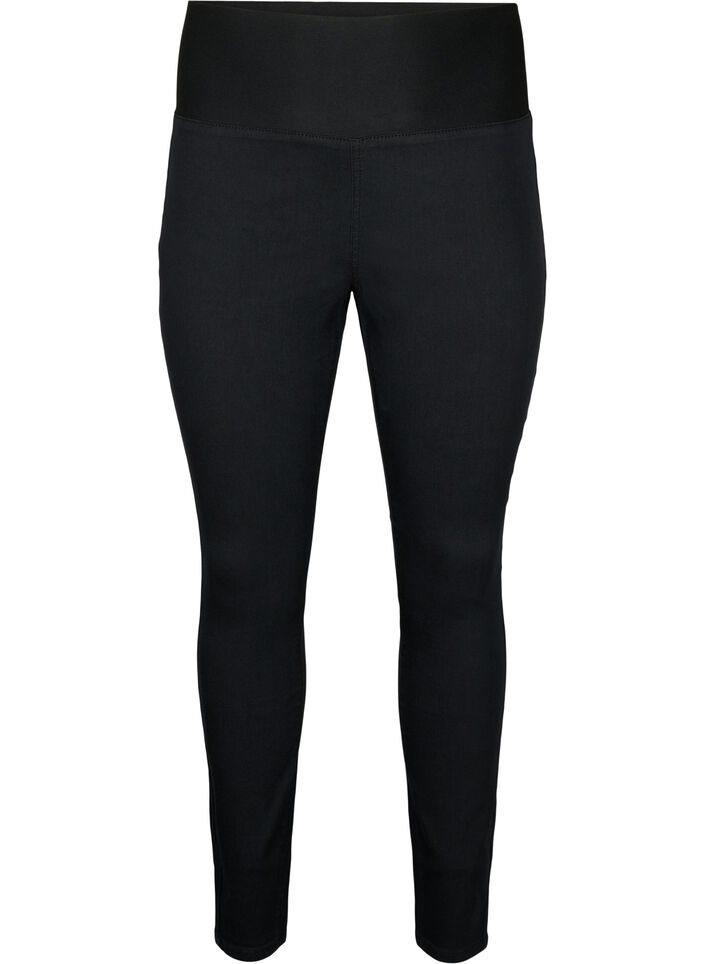 FLASH – jeggings med bred resår i midjan, Svart, Packshot image number 0
