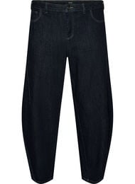 Barrel fit-jeans med h&ouml;g midja, Bl&aring;