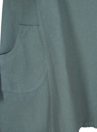 Kortärmad klänning i bomull, Balsam Green, Packshot image number 3
