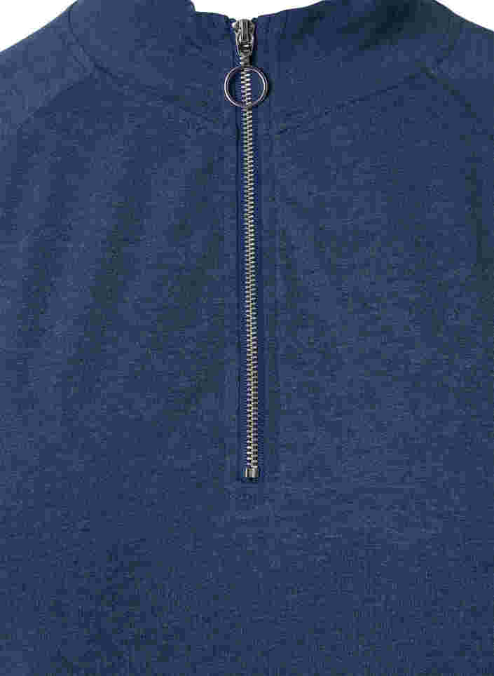 Sweatshirt med dragkedja och ficka, Insignia Blue Mel. , Packshot image number 2