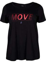 Sport t-shirt med tryck, Black w. Stripe Move