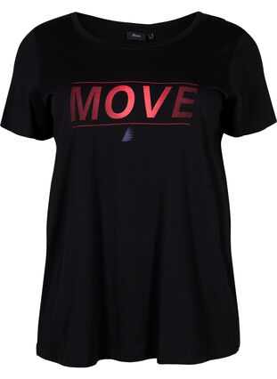 Sport t-shirt med tryck, Black w. Stripe Move, Packshot image number 0
