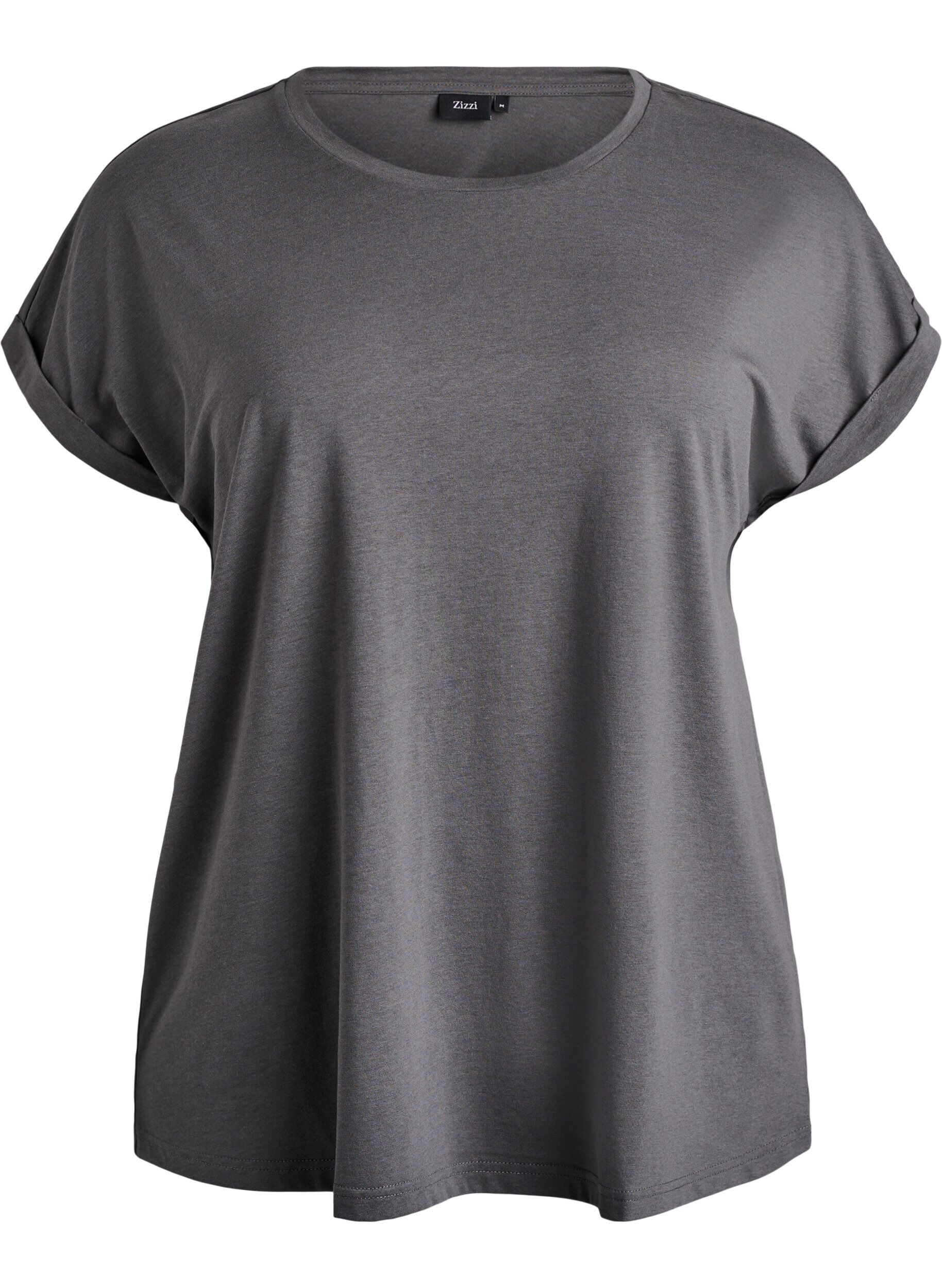 Kort&auml;rmad t-shirt i bomullsmix