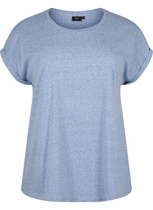 Melerad t-shirt med korta ärmar, Moonlight Blue Mel. , Packshot image number 0