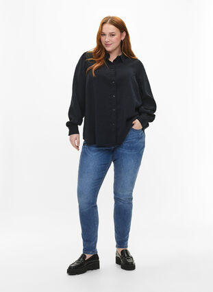 Långärmad skjorta i TENCEL™ Modal, Black, Model image number 2