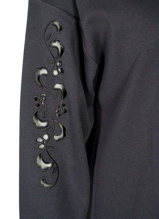 Sweatshirtklänning med broderade detaljer, Dark Grey, Packshot image number 3