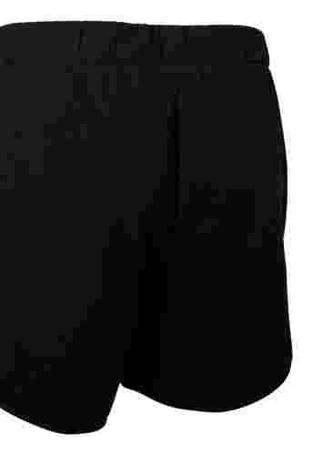 Enfärgade sweatshirtshorts med fickor, Black, Packshot image number 3