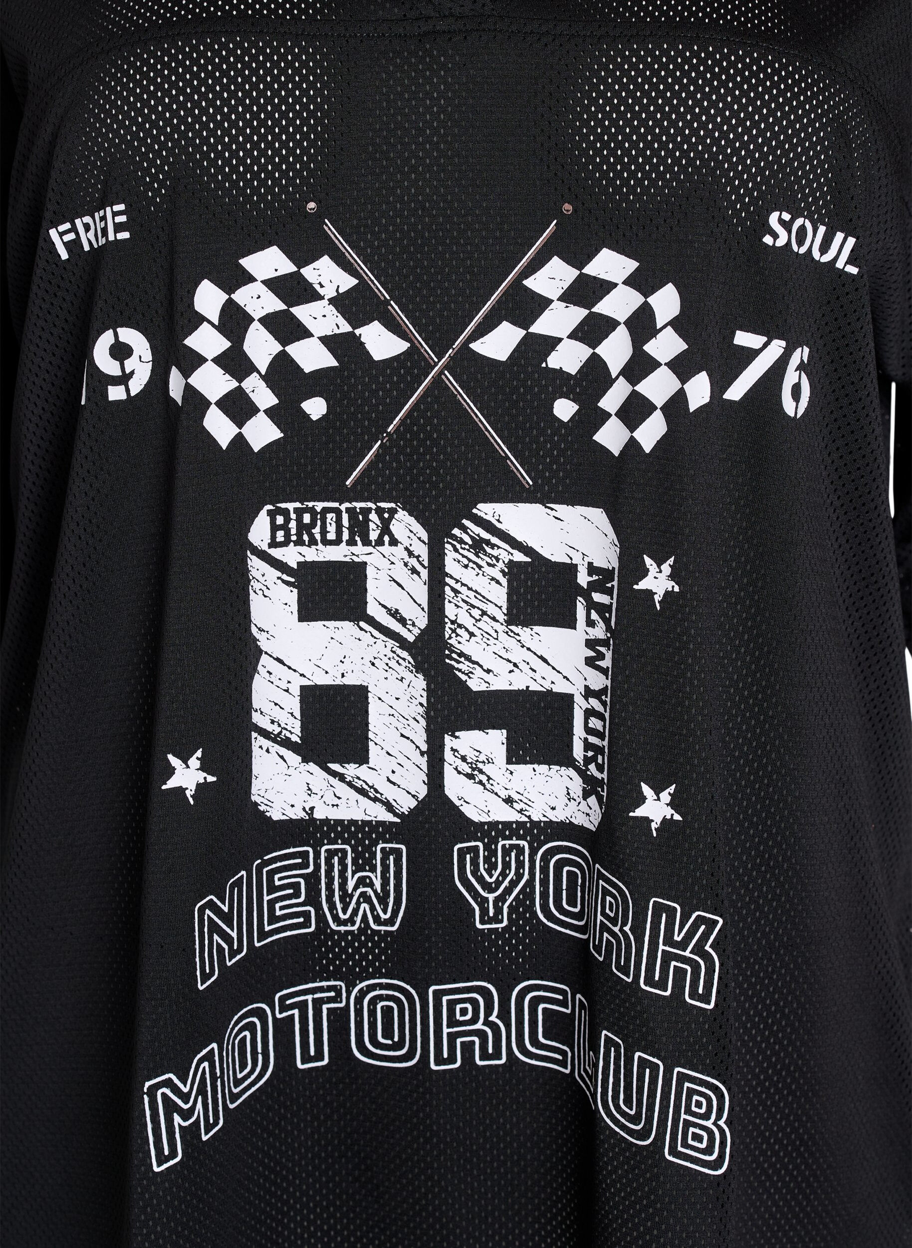 Zizzi Sportig t-shirt med tryck framtill, Black, Packshot image number 2