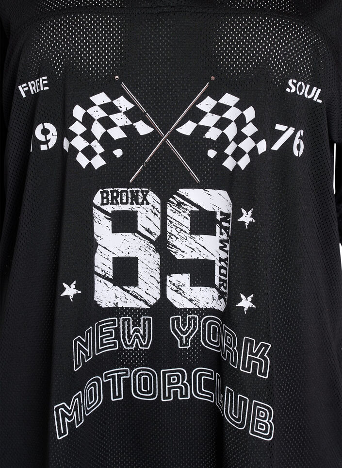 Sportig t-shirt med tryck framtill, Black, Packshot image number 2