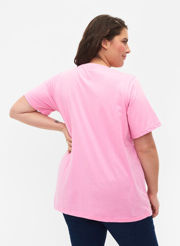 FLASH - T-shirt med rund halsringning, Begonia Pink, Model image number 1