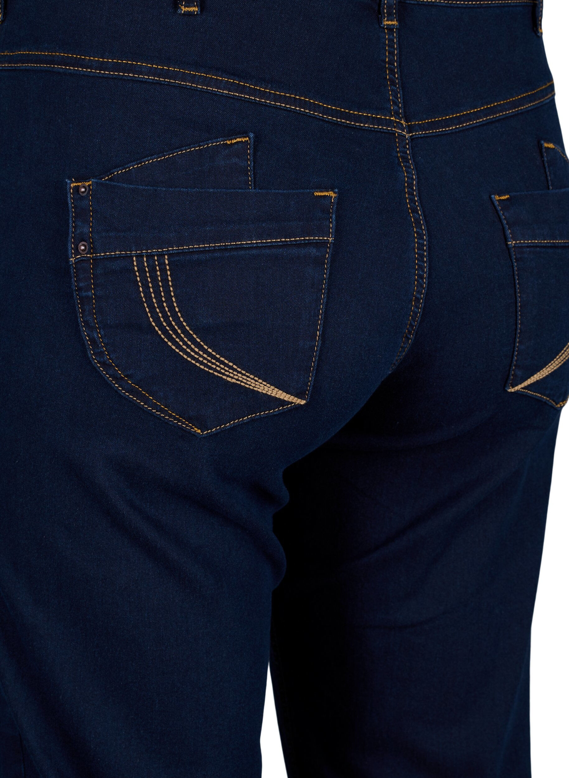 Zizzi Gemma-jeans med normal passform och h&ouml;g midja, Bl&aring;, Packshot image number 3